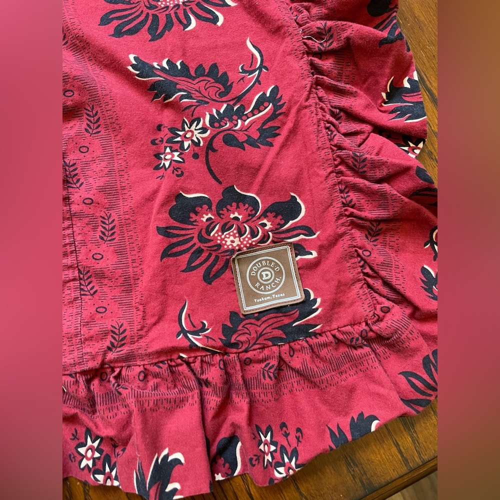 DOUBLE D RANCH home l Twin Duvet Western Red Ruffles